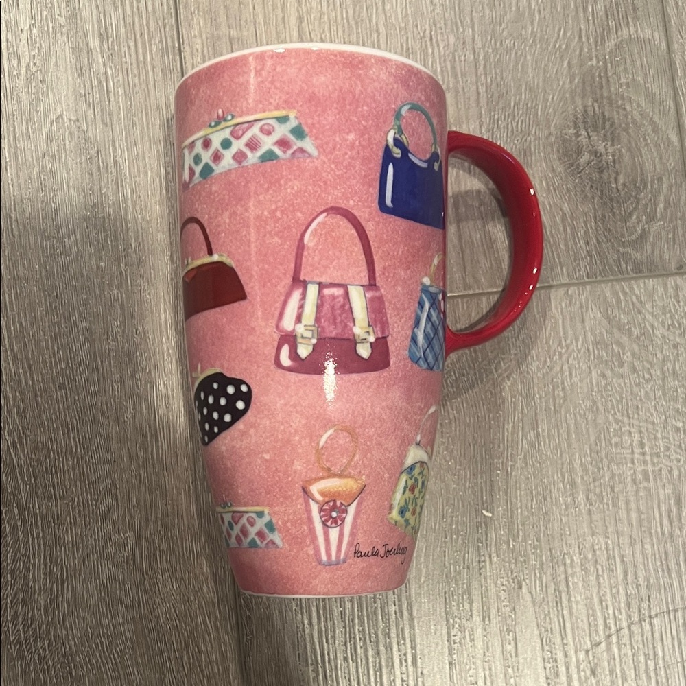 Cypress Home Pink Mug with Handbag Design Never Used NWOT